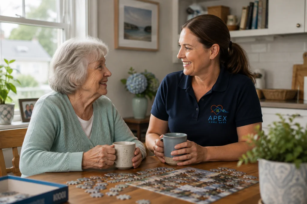 Apex Companion Care in Maine supporting an older woman with companionship at home